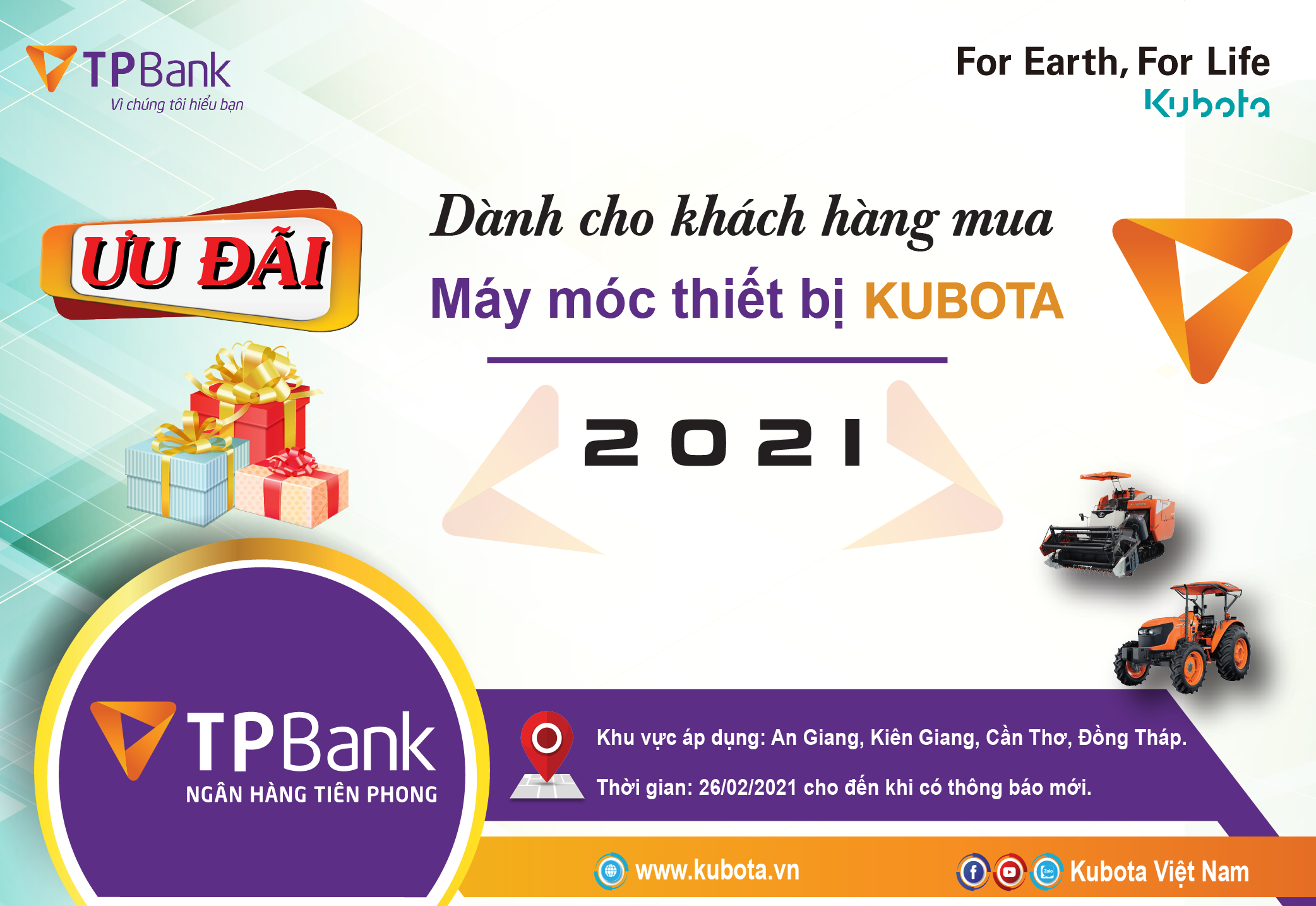Kubota Việt Nam và ngân hàng Tiên Phong (TP Bank) hợp tác hỗ trợ vay ...